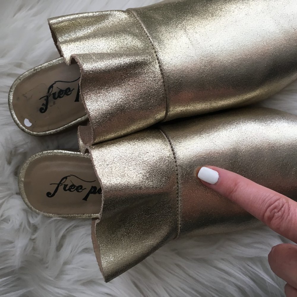 NEW free people metallic slip on mules - Picture 5 of 7
